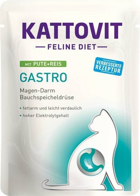 KATTOVIT GASTRO Indyk z ryżem 85g dla kota KATTOVIT GASTRO Indyk z ryżem 85g dla kota
