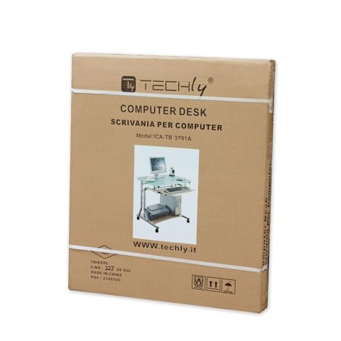 TECHLY BIURKO KOMPUTEROWE ZE SZKLANYM BLATEM I PÓŁKĄ NA KLAWIATURĘ 305687 TECHLY BIURKO KOMPUTEROWE ZE SZKLANYM BLATEM I PÓŁKĄ NA KLAWIATURĘ 305687