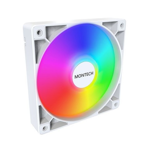 Wentylator Montech GF120 PWM ARGB, 3 szt. - 120mm, biały Wentylator Montech GF120 PWM ARGB, 3 szt. - 120mm, biały