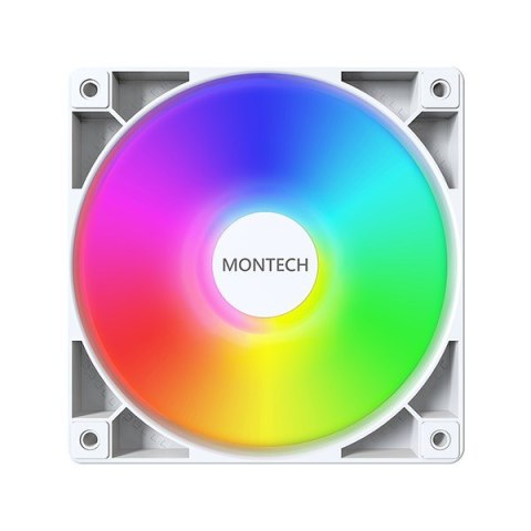 Wentylator Montech GF120 PWM ARGB, 3 szt. - 120mm, biały Wentylator Montech GF120 PWM ARGB, 3 szt. - 120mm, biały