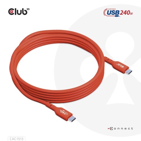 CLUB3D CAC-1513 kabel USB USB 2.0 3 m USB C Pomarańczowy
