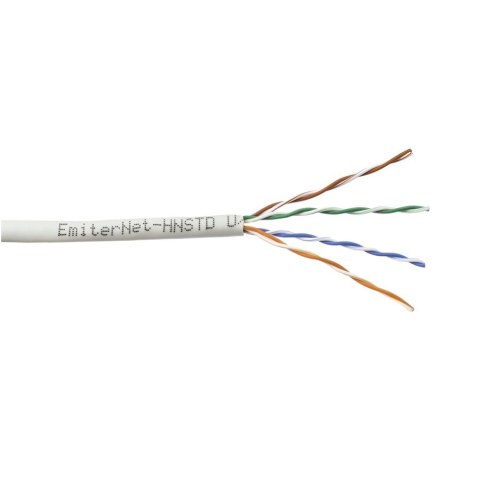 Kabel Emiter Net UTP (U/UTP) kat.5e 350MHz, drut, standard, szary Kabel Emiter Net UTP (U/UTP) kat.5e 350MHz, drut, standard, szary