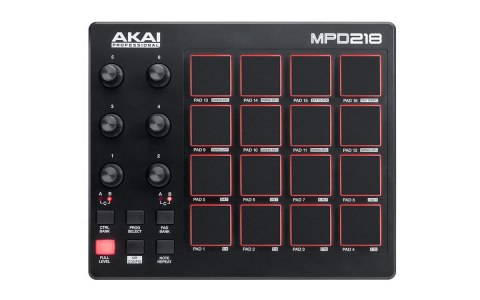Kontroler MIDI AKAI MPD 218 padowy USB Czarny Kontroler MIDI AKAI MPD 218 padowy USB Czarny