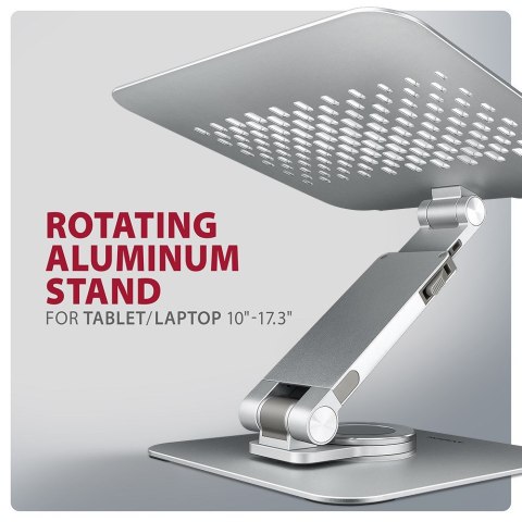 Podstawka pod laptopa AXAGON STND-L, 10 do 16 cali, aluminiowa, szara