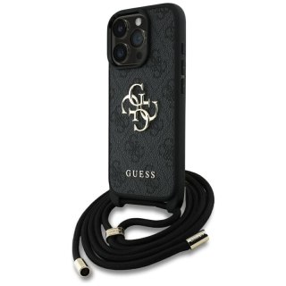 Guess 4G Big Logo Cord Strap Crossbody - Etui do iPhone 16 Pro (czarny)