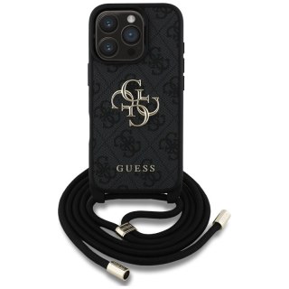 Guess 4G Big Logo Cord Strap Crossbody - Etui do iPhone 16 Pro (czarny)