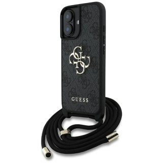 Guess 4G Big Logo Cord Strap Crossbody - Etui do iPhone 16 (czarny)