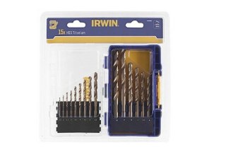 IRWIN ZESTAW 15szt. HSS TiN 1.5mm, 2mm, 2.5mm, 3mm, 3.5mm, 4mm, 4.5mm, 5mm, 5.5mm, 6mm, 6.5mm, 7mm, 8mm, 9mm, 10mm
