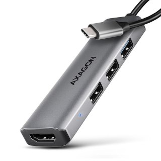 Axagon HMC-H3A stacja dokująca Przewodowa USB 3.2 Gen 1 (3.1 Gen 1) Type-C Srebrny