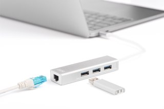 Digitus Hub USB 3.0 Type-C™ z Gigabit Ethernet