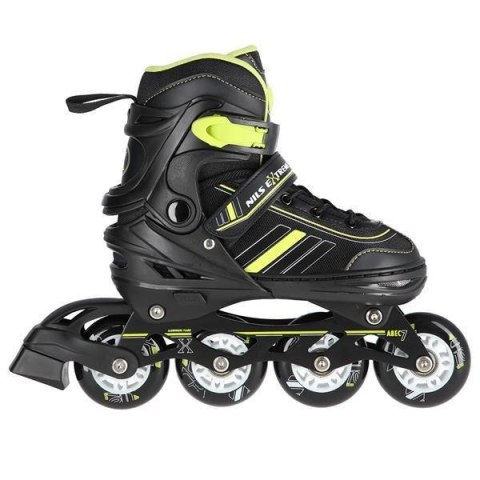 ŁYŻWOROLKI NILS EXTREME NH18191 2W1 CZARNO-LIMONKOWE ROZM. M (34-38) Z WYMIENNĄ PŁOZĄ HOKEJOWĄ