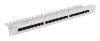 PATCH PANEL 24 PORT 1U 19" KAT.6A UTP Z ORGANIZEREM KABLOWYM SZARY LANBERG