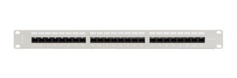 PATCH PANEL 24 PORT 1U 19" KAT.6A UTP Z ORGANIZEREM KABLOWYM SZARY LANBERG PATCH PANEL 24 PORT 1U 19" KAT.6A UTP Z ORGANIZEREM KABLOWYM SZARY LANBERG
