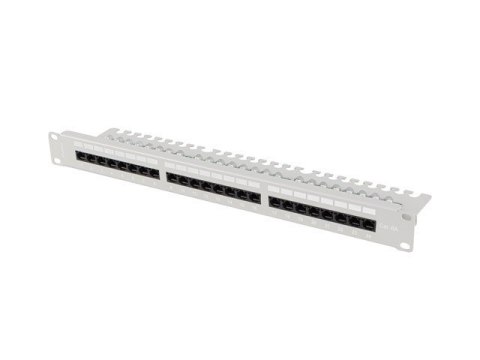 PATCH PANEL 24 PORT 1U 19" KAT.6A UTP Z ORGANIZEREM KABLOWYM SZARY LANBERG PATCH PANEL 24 PORT 1U 19" KAT.6A UTP Z ORGANIZEREM KABLOWYM SZARY LANBERG