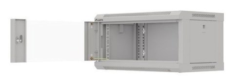 Szafa instalacyjna rack wisząca 19" 4U 540X350 szara drzwi przeszklone Lanberg (flat pack)