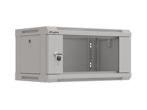 Szafa instalacyjna rack wisząca 19" 4U 540X350 szara drzwi przeszklone Lanberg (flat pack)