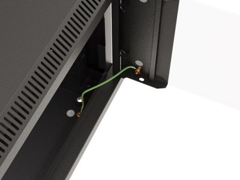 Szafa instalacyjna rack wisząca 19" 6U 540x350 czarna drzwi przeszklone LANBERG (Flat Pack)