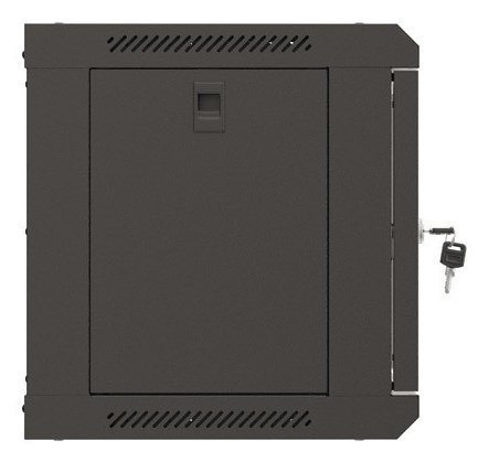 Szafa instalacyjna rack wisząca 19" 6U 540x350 czarna drzwi przeszklone LANBERG (Flat Pack)