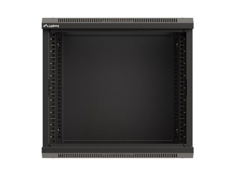 Szafa instalacyjna rack wisząca 19" 9U 540x350 czarna drzwi przeszklone Lanberg (FLAT PACK)