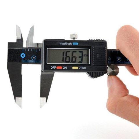 Cyfrowa suwmiarka iFixit w kolorze niebieskim z ekranem LCD