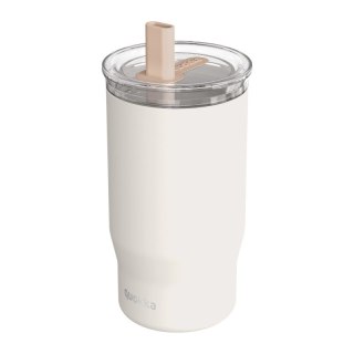 Quokka Mist - Kubek termiczny ze stali nierdzewnej 720 ml ze słomką (Ivory)
