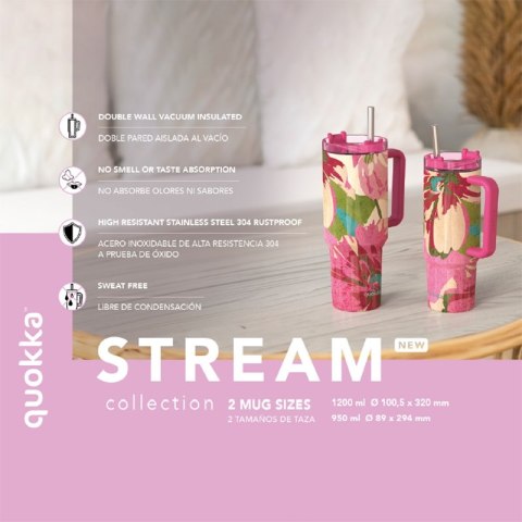 Quokka Stream - Kubek termiczny ze stali nierdzewnej 950 ml ze słomką (Graphite) Quokka Stream - Kubek termiczny ze stali nierdzewnej 950 ml ze słomką (Graphite)