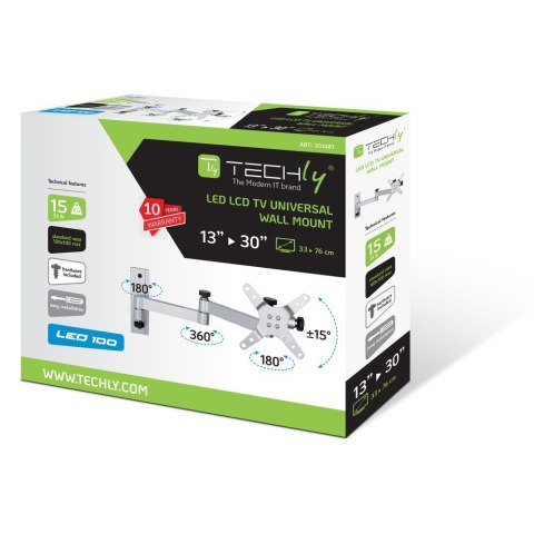 Techly ICA-LCD 104 uchwyt do telewizorów 76,2 cm (30") Srebrny Techly ICA-LCD 104 uchwyt do telewizorów 76,2 cm (30") Srebrny