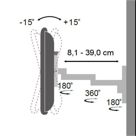 Techly ICA-LCD 104 uchwyt do telewizorów 76,2 cm (30") Srebrny Techly ICA-LCD 104 uchwyt do telewizorów 76,2 cm (30") Srebrny