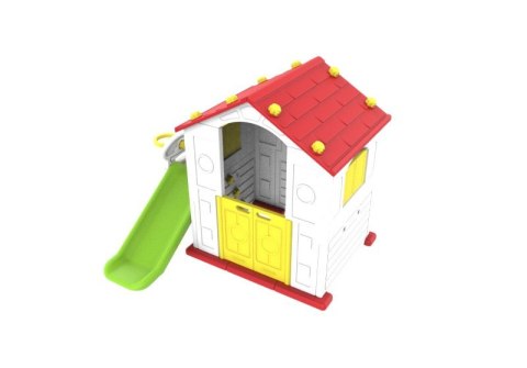 Domek Ogrodowy 3w1 dla dzieci Czerwony Dach + Zjeżdżalnia + Koszykówka Domek Ogrodowy 3w1 dla dzieci Czerwony Dach + Zjeżdżalnia + Koszykówka