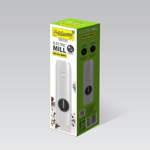 Młynek elektryczny USB MAESTRO MR-1615-WHITE Młynek elektryczny USB MAESTRO MR-1615-WHITE