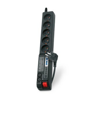 Listwa przeciwprzepięciowa Acar 504WF EMI/RFI (3m ; czarny)
