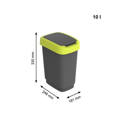 Rotho kosz na śmieci obrotowy TWIST limonkowy 10L
