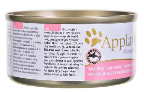 APPLAWS CAT Filet z tuńczyka i krewetki - mokra karma dla kota - 70g APPLAWS CAT Filet z tuńczyka i krewetki - mokra karma dla kota - 70g