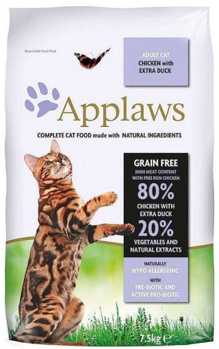 APPLAWS CAT Kurczak i Kaczka - karma dla kota z wysoką zawartością mięsa - 7,5kg