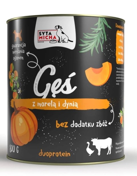 SYTA MICHA mokra karma gęś z morelami i dynią 800g pies SYTA MICHA mokra karma gęś z morelami i dynią 800g pies