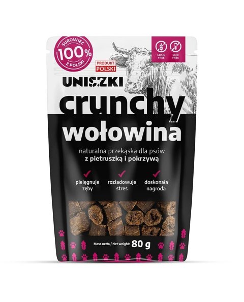 UNISZKI Crunchy wołowina - Pietruszka Pokrzywa 80g UNISZKI Crunchy wołowina - Pietruszka Pokrzywa 80g