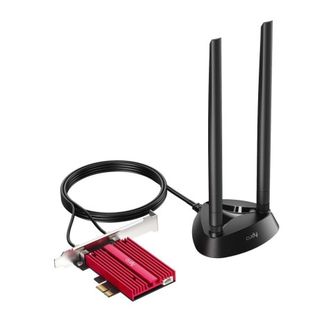 Karta sieciowa CUDY WE4000 AX5400 Wi-Fi 6/6E BT 5.2 Intel AX210NGW Radiator PCIe + Antena na kablu Karta sieciowa CUDY WE4000 AX5400 Wi-Fi 6/6E BT 5.2 Intel AX210NGW Radiator PCIe + Antena na kablu