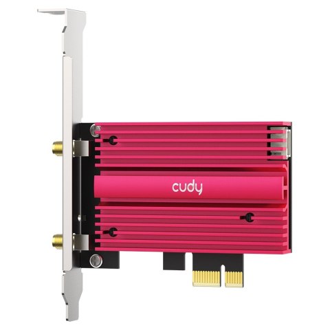 Karta sieciowa CUDY WE4000 AX5400 Wi-Fi 6/6E BT 5.2 Intel AX210NGW Radiator PCIe + Antena na kablu Karta sieciowa CUDY WE4000 AX5400 Wi-Fi 6/6E BT 5.2 Intel AX210NGW Radiator PCIe + Antena na kablu