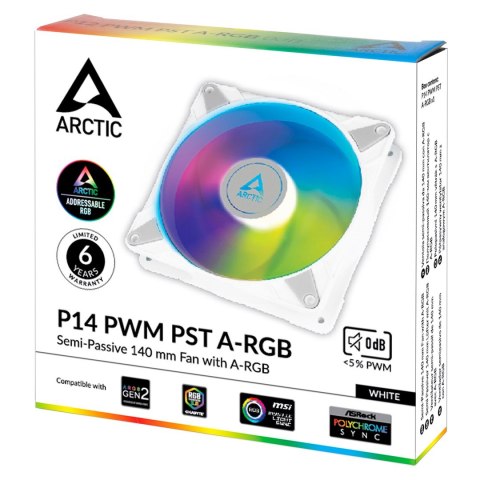 Wentylator Arctic P14 PWM PST A-RGB 140mm (White) Wentylator Arctic P14 PWM PST A-RGB 140mm (White)