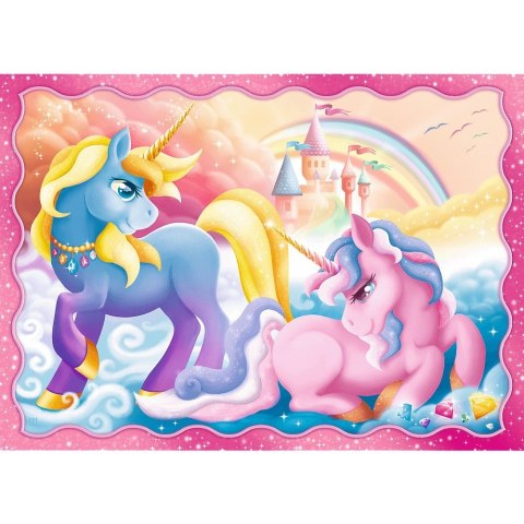 Puzzle 4w1 Jednorożce i magia Puzzle 4w1 Jednorożce i magia