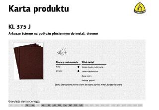 K.PŁÓTNO ARK. P 220 KL375J /50szt.