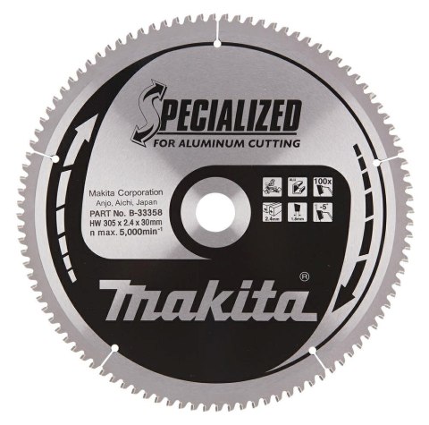MAKITA PIŁA TARCZOWA 305x30x100z SPECJALIZED ALUMINIUM MAKITA PIŁA TARCZOWA 305x30x100z SPECJALIZED ALUMINIUM