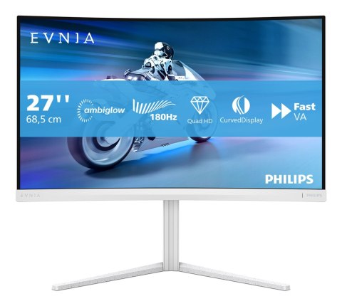Philips Evnia 5000 27M2C5501/00 monitor komputerowy 68,6 cm (27") 2560 x 1440 px Quad HD LCD Biały