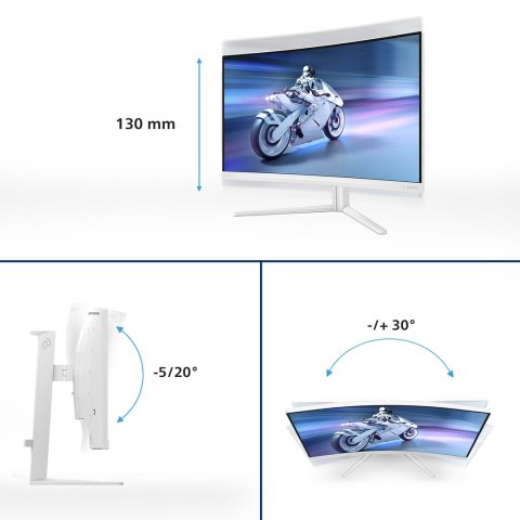Philips Evnia 5000 27M2C5501/00 monitor komputerowy 68,6 cm (27") 2560 x 1440 px Quad HD LCD Biały