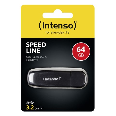 Intenso Speed Line pamięć USB 64 GB USB Typu-A 3.2 Gen 1 (3.1 Gen 1) Czarny Intenso Speed Line pamięć USB 64 GB USB Typu-A 3.2 Gen 1 (3.1 Gen 1) Czarny