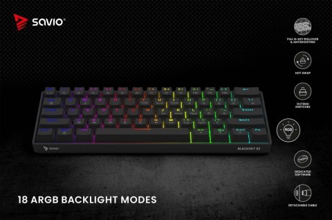 Klawiatura mechaniczna BLACKOUT X2 OUTEMU Peach Silent, Hot Swap