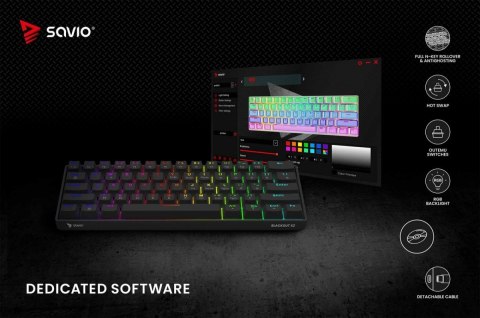 Klawiatura mechaniczna BLACKOUT X2 OUTEMU Peach Silent, Hot Swap