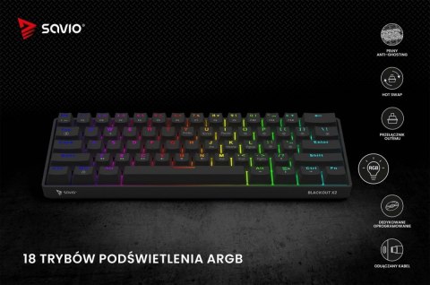 Klawiatura mechaniczna BLACKOUT X2 OUTEMU Red, Hot Swap
