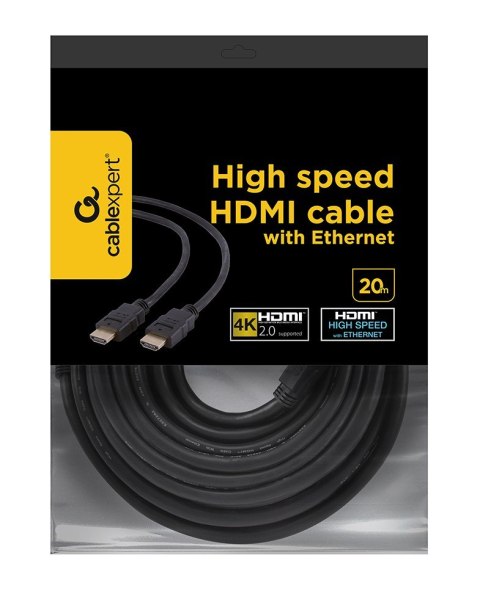 Kabel GEMBIRD CC-HDMI4-20M (HDMI M - HDMI M; 20m; kolor czarny) Kabel GEMBIRD CC-HDMI4-20M (HDMI M - HDMI M; 20m; kolor czarny)