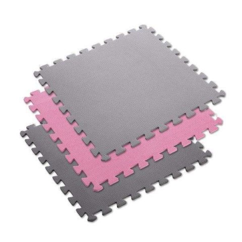 Mata puzzle Multipack One Fitness MP10 różowo-szare 9 elementów 10 mm